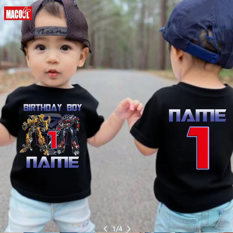 T-shirt d'anniversaire personnalisé pour garçons, avec nom, pour 8e, 10e, 7e, 6e, 5e anniversaire, v