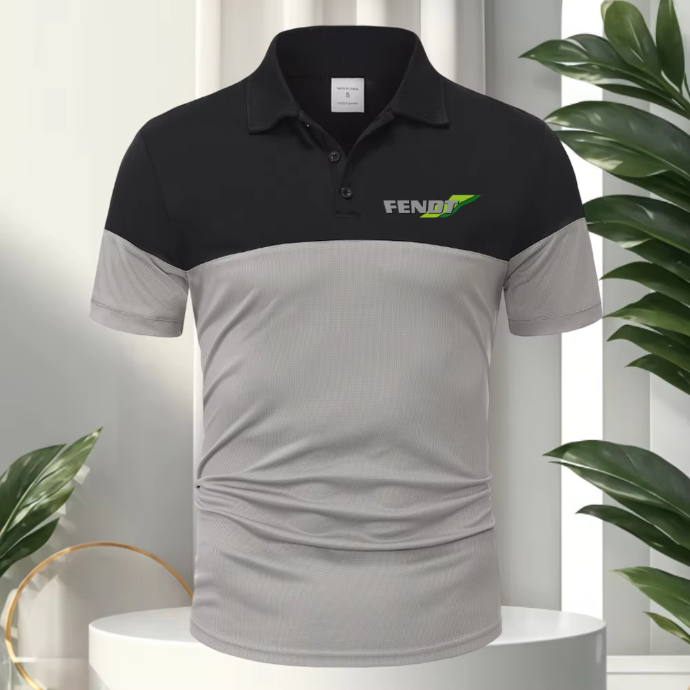 FENDT T-shirt classique à manches courtes pour homme, polo d'été décontracté, col boutonné, super gr