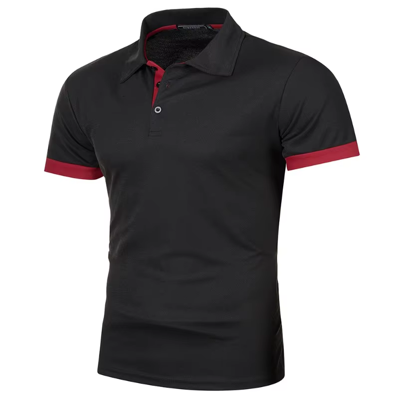 Polo à manches courtes pour hommes, couleur unie, Streetwear, t-shirts légers à revers pour hommes,