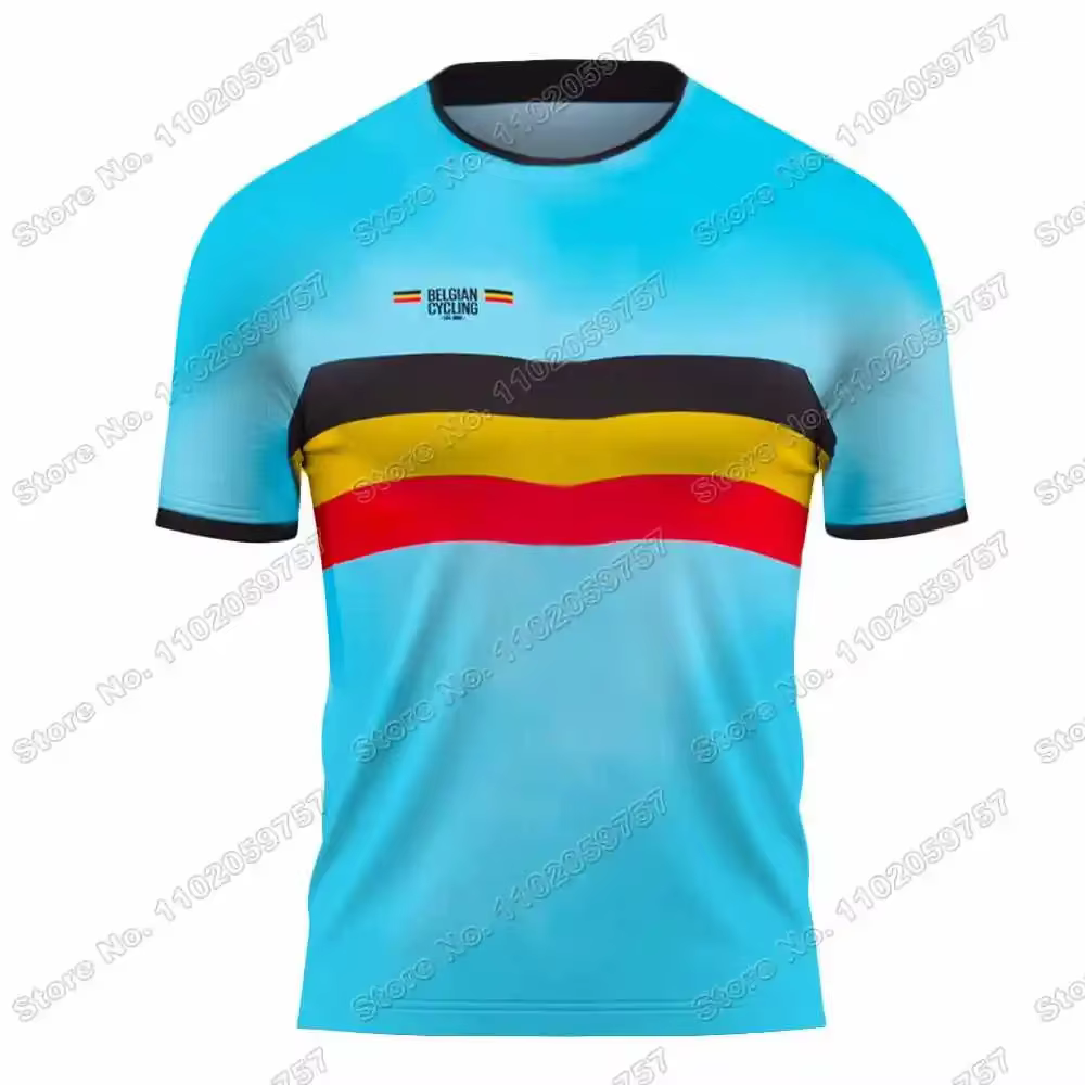 Maillot de cyclisme VTT belge 2026 de l'équipe de Belgique, T-shirt technique pour la gym et l'extér