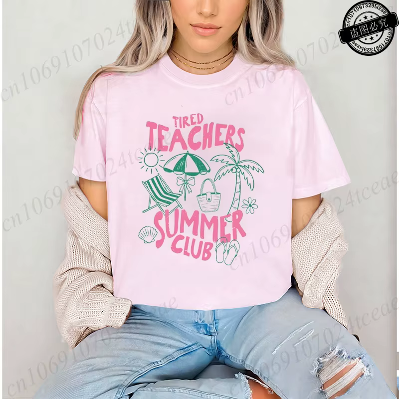T-shirts d'été pour enseignants, T-shirts pour femmes du club d'été des enseignants, T-shirts pour l