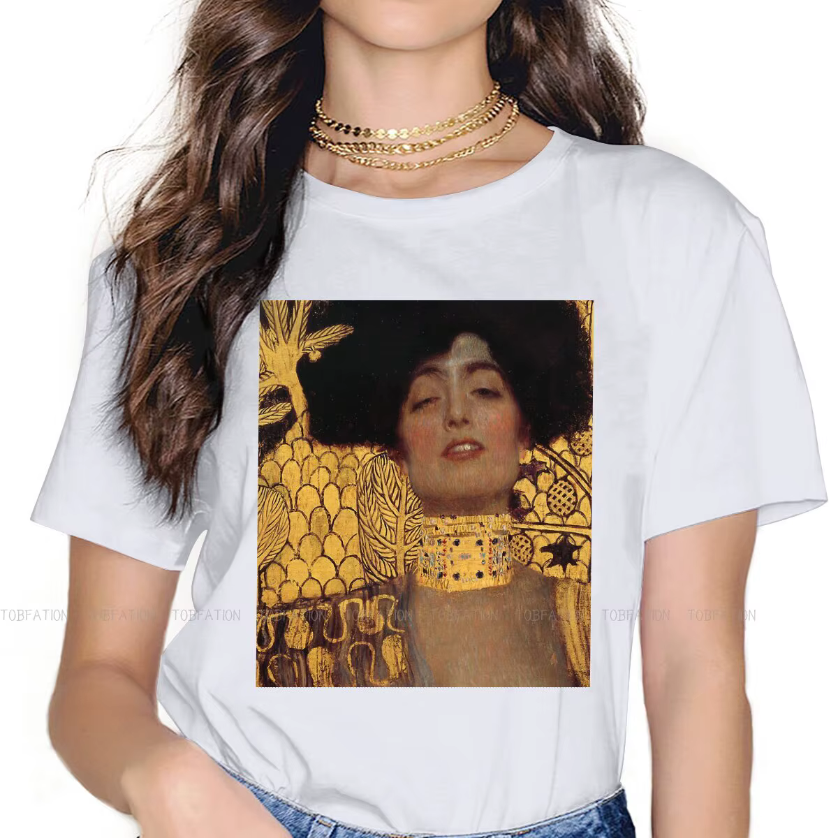 Judith – T-Shirt à manches courtes pour femme, vêtement Vintage décontracté et surdimensionné avec d