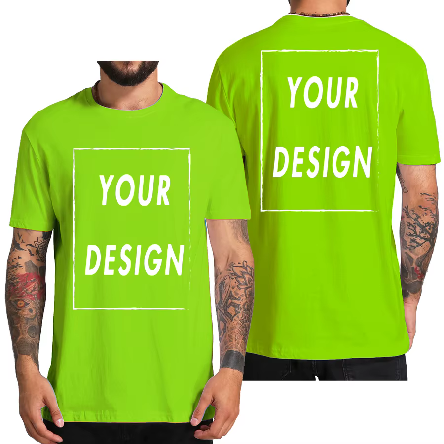 T-shirt personnalisé pour hommes, Design j'aime votre propre Logo, texte Photo gratuit des deux côté