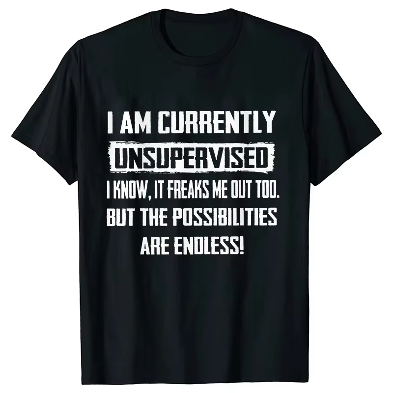 T-shirts drôles pour hommes je suis actuellement non supervisé T-shirt hilarant drôle disant cadeau 