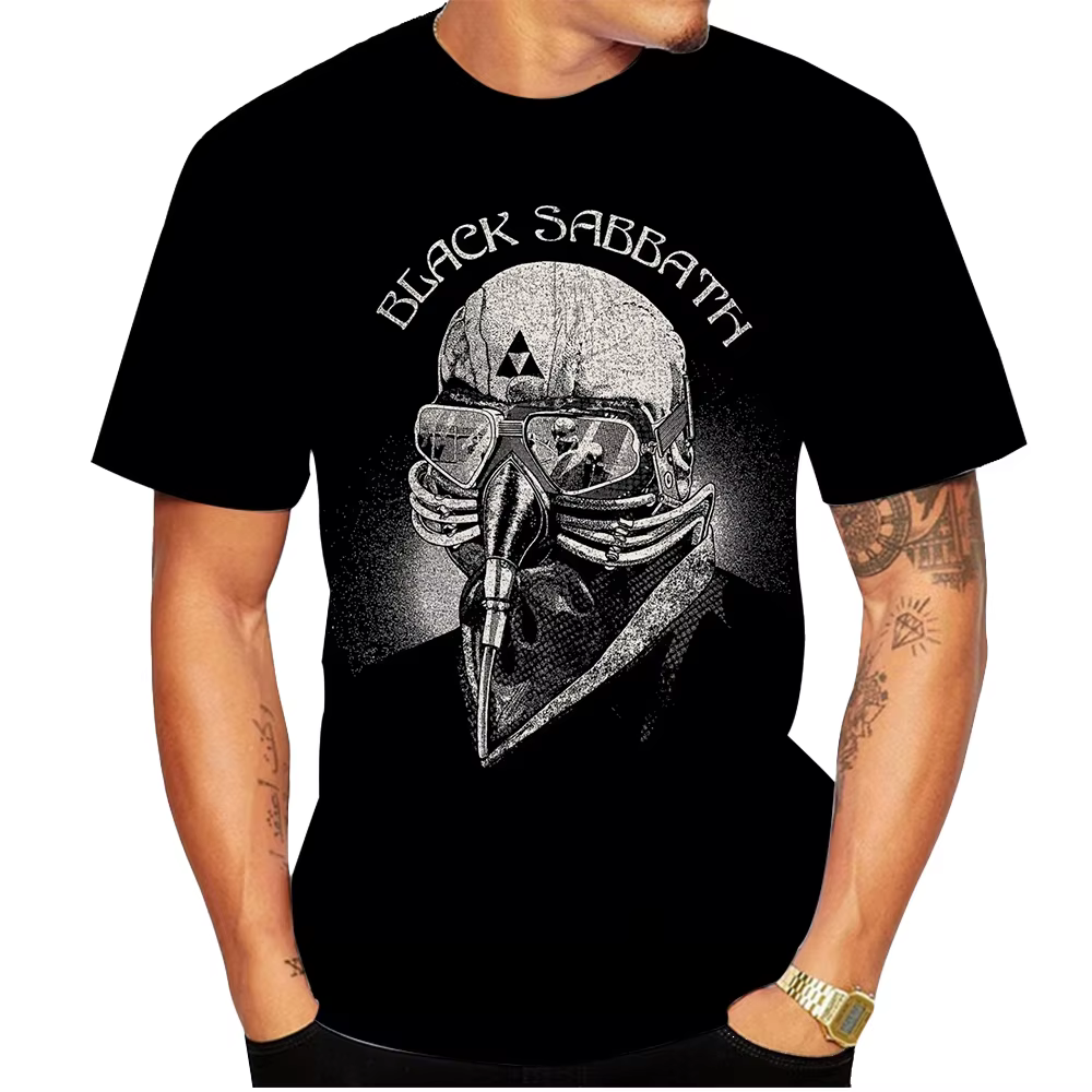 Mode d'été rue chaude hip-hop impression 3D tendance cool noir décontracté cool T-shirt