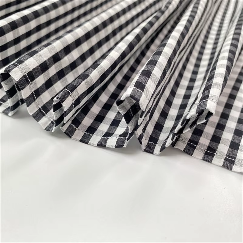 Yeezzi 2025 nouvelle mode Plaid revers chemise robe femmes manches à volants poches boutonnées fente