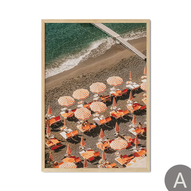 Pack d'affiches de la côte d'Amalfi, affiche d'art imprimée sur toile, plage de Positano, club médit