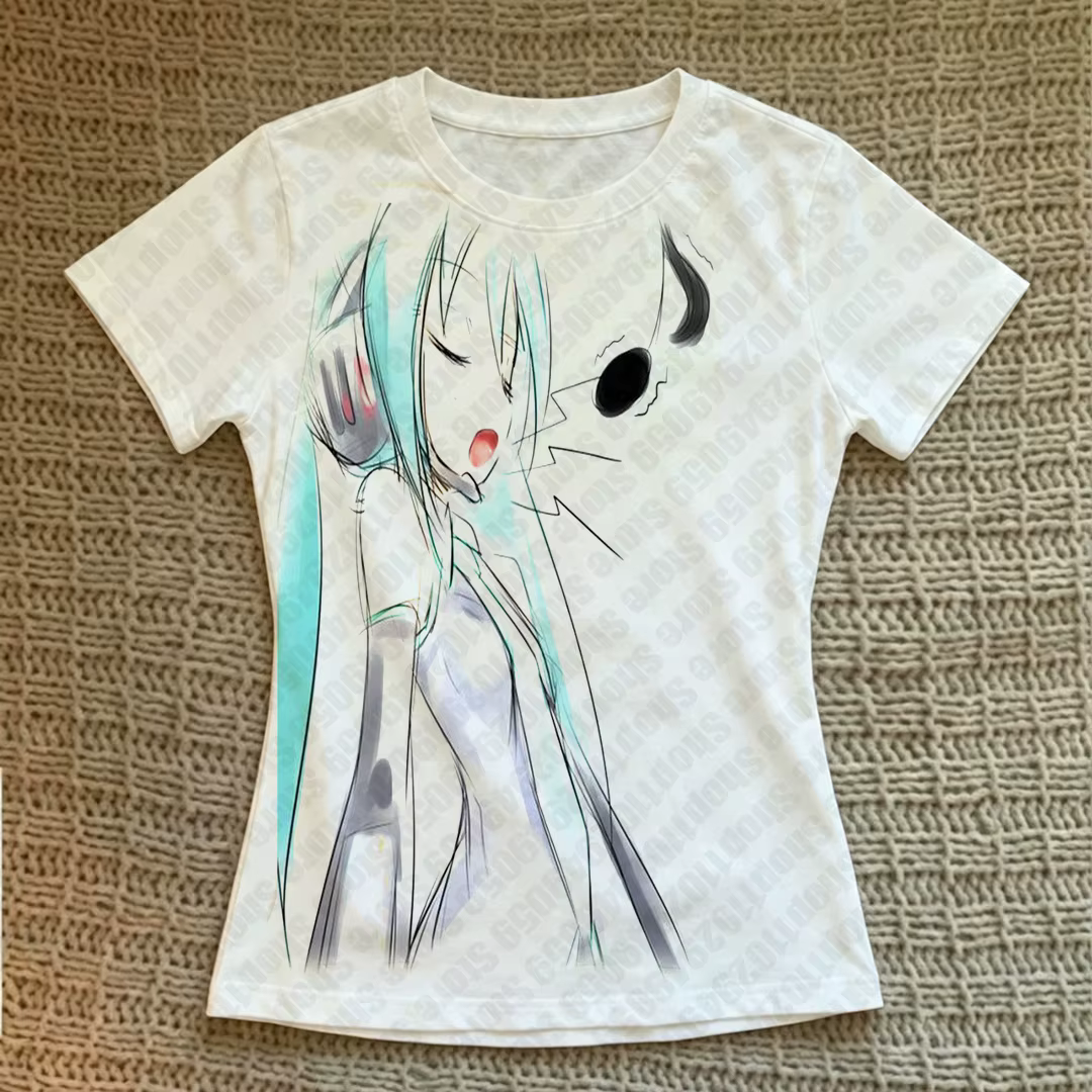 T-shirt pour femme, hauts des années 2000, vêtements féminins, Kpop, Anime Girl, Baby Tees gothiques