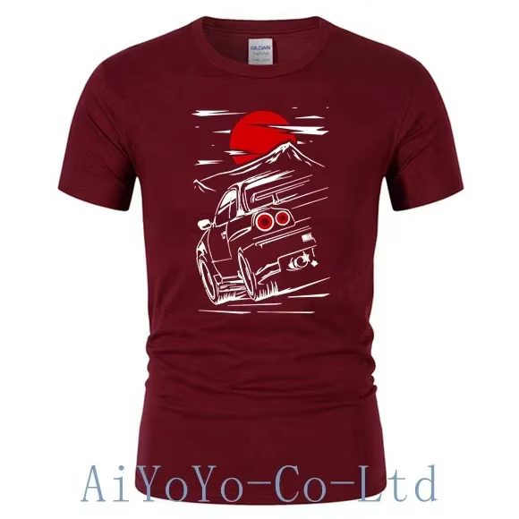 T-shirt japonais Skyline GTR 34 pour homme, 100% coton, Haruna Jdm, Sportcar, Nissan, Fast Car, FF11