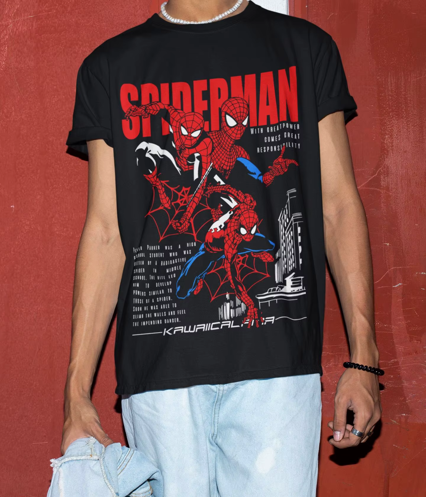 Nouveau T-shirt imprimé Spiderman Marvel 2026 – T-shirt décontracté et confortable pour homme et fem