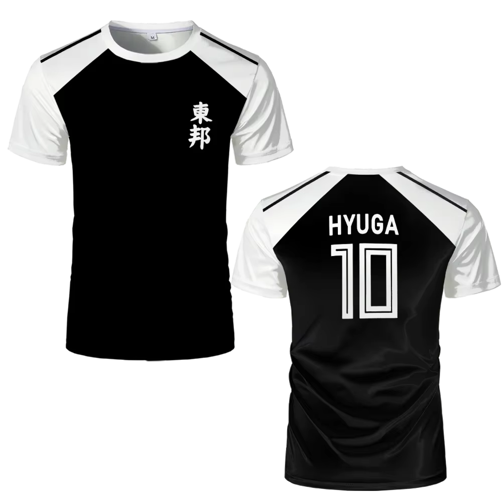 Capitaine Tsubasa Anime Tshirt Hyuga Animation Cosplay à manches courtes 3D Imprimé Football Jersey