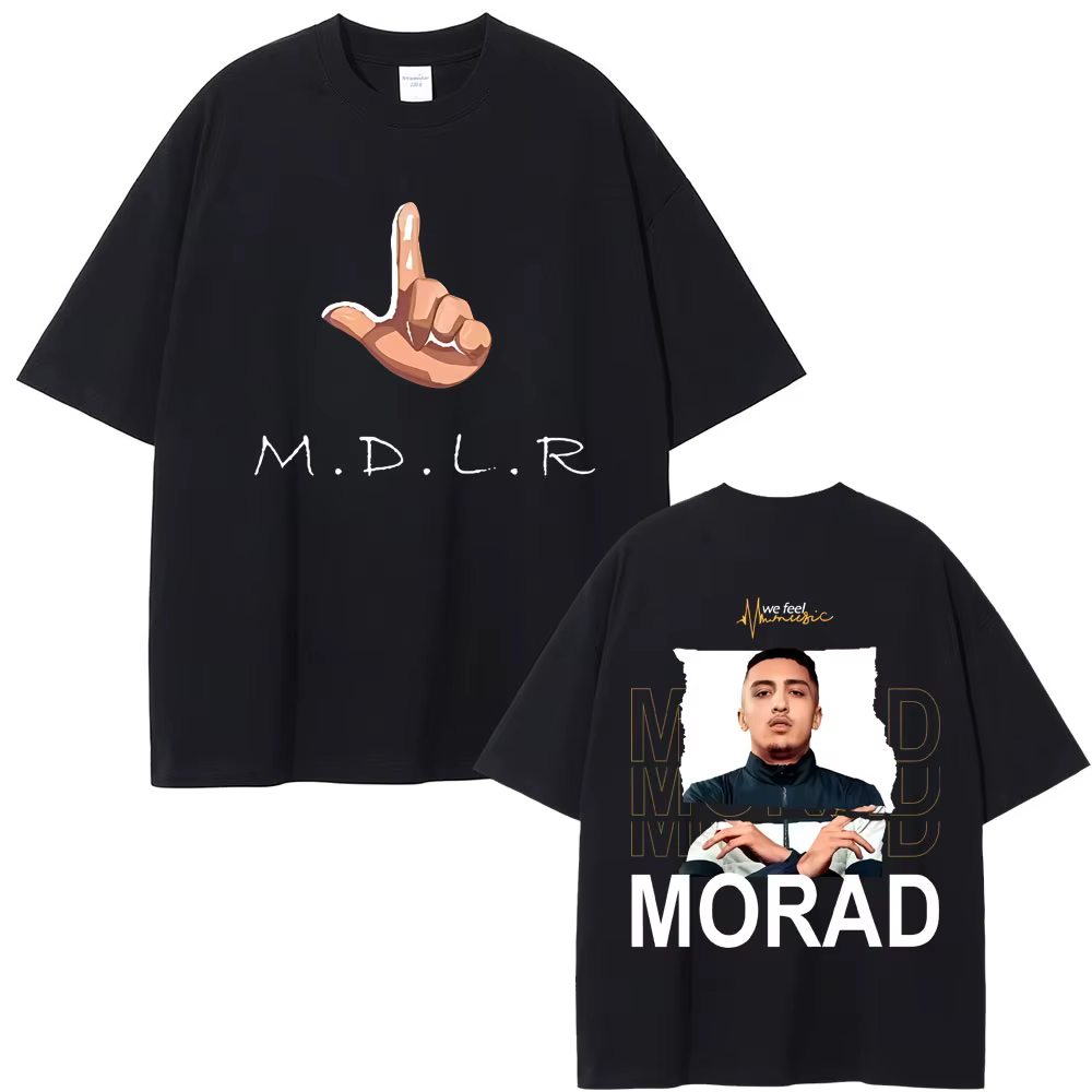 T-shirt en coton décontracté pour hommes et femmes, avec logo de l'album musical du rappeur Morad MD