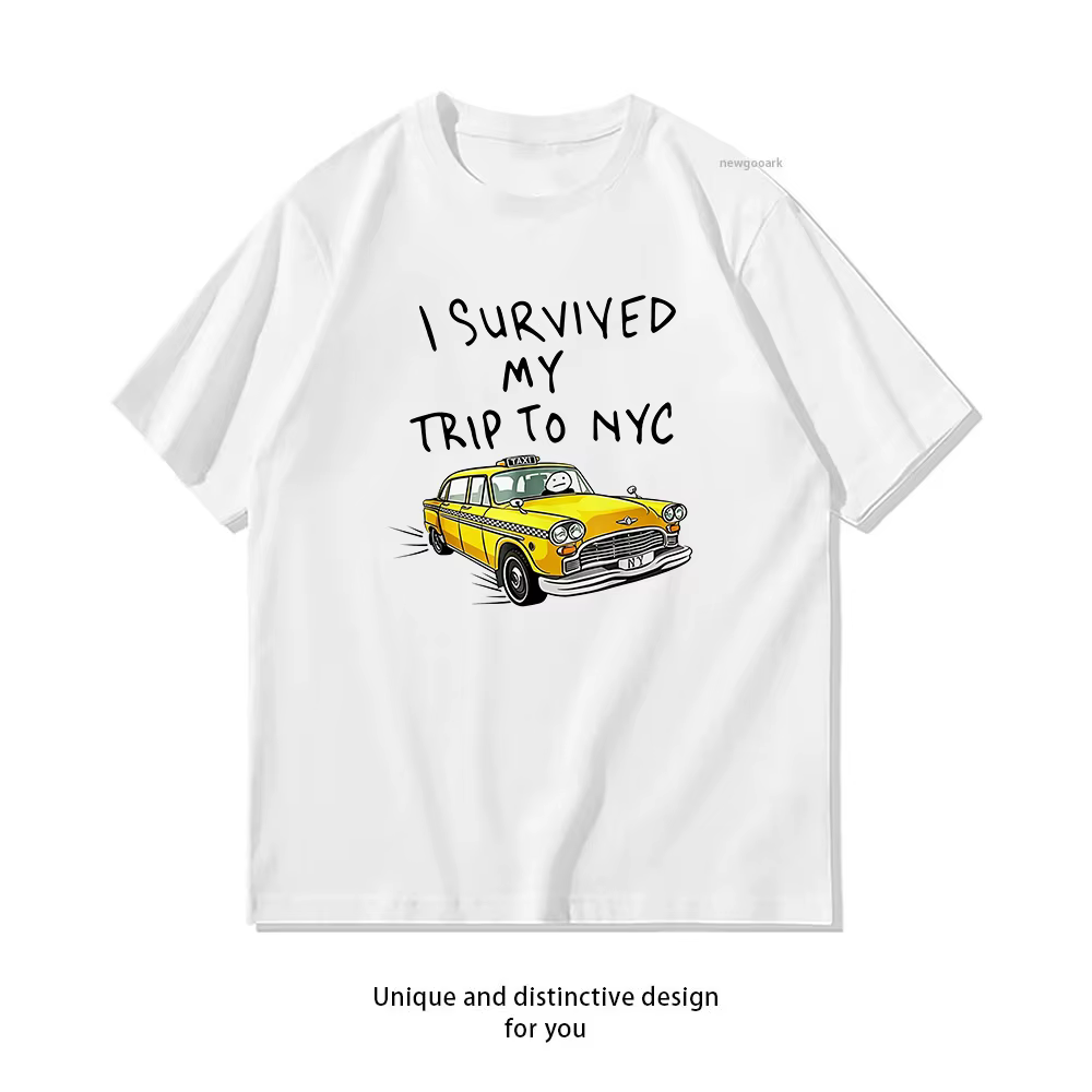 T-shirt « I Survived My Trip To NYC » : T-shirt Taxi Jaune de New York pour Femme et Homme, T-shirts