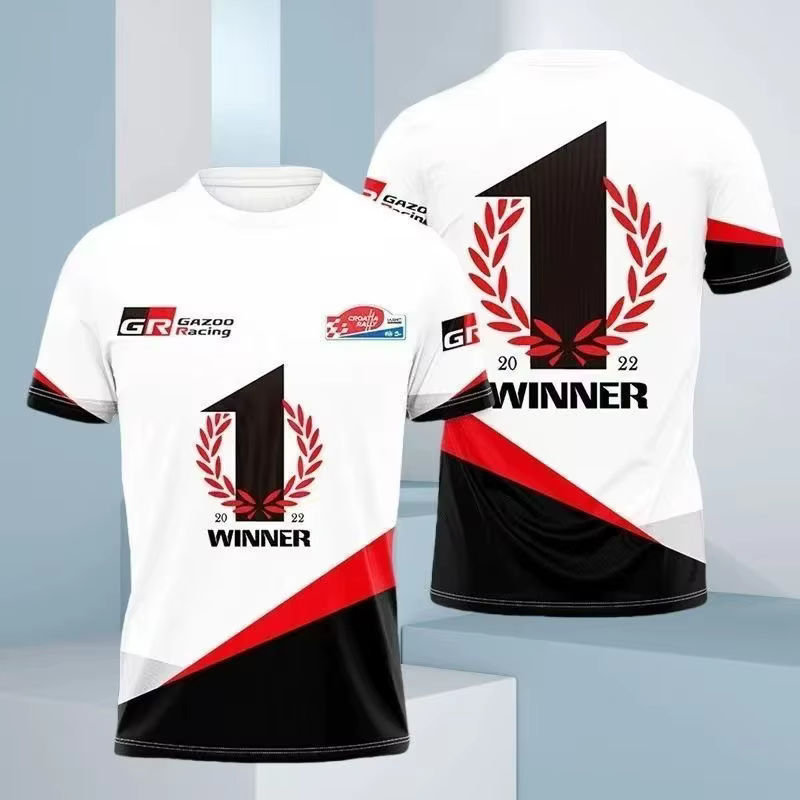 T-shirt Toyota Gazoo Racing GR imprimé 3D WRC Saison 2026 Go-Kart OMP Sponsor Graphic Tee pour Homme