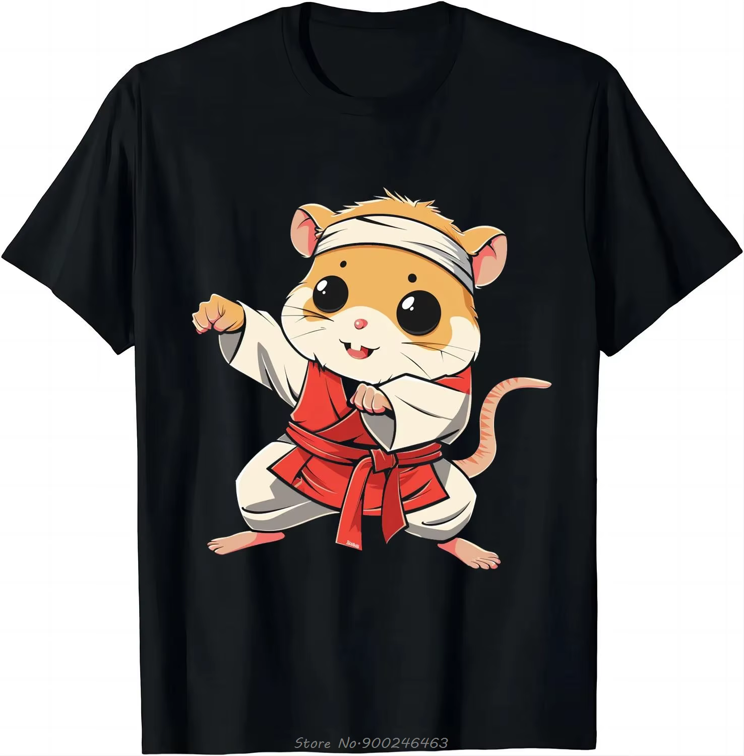 T-shirt graphique Karateer Mouse Master Of Kung pour hommes, t-shirt en coton, vêtements décontracté