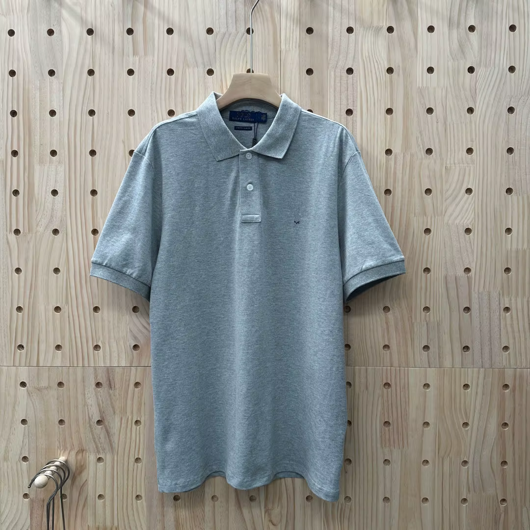 Polo brodé d'été pour homme, T-shirt à manches courtes, col rabattu, en piqué de coton pur, haut déc