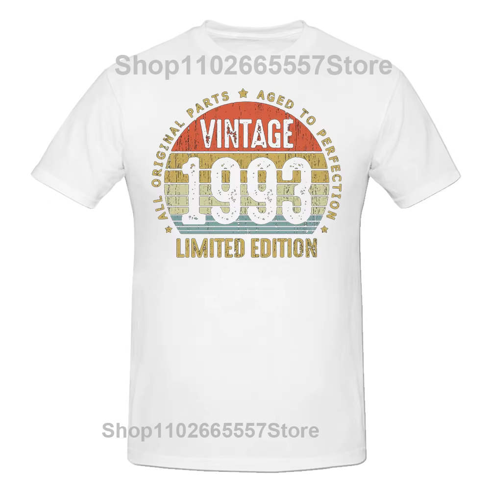 T-Shirt Manches Courtes en Coton Vintage, Toutes les Pièces Originales Nées en 1993, Cadeau d'Annive