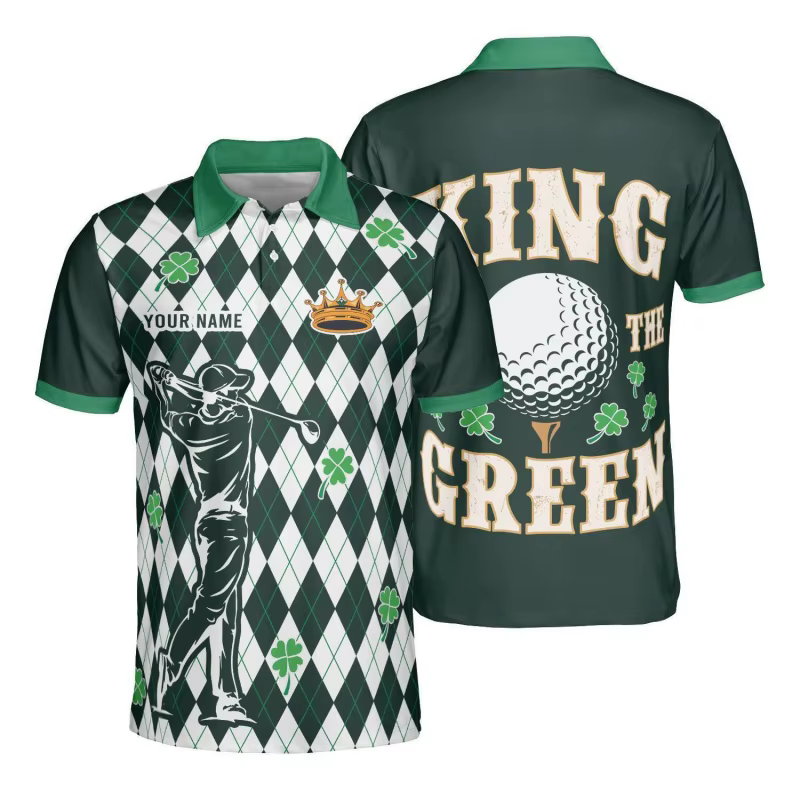 Polo à motif de la Saint-Patrick pour hommes, t-shirts de golf personnalisés imprimés en 3D, hauts à