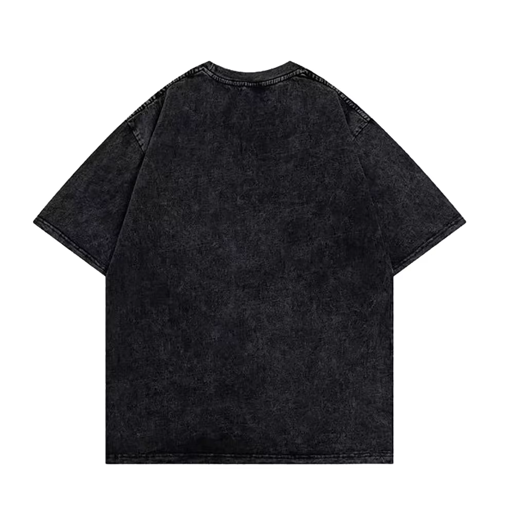 T-Shirt à Manches Courtes en Coton pour Homme, Streetwear Surdimensionné, Vintage, Délavé, Anime, Sa