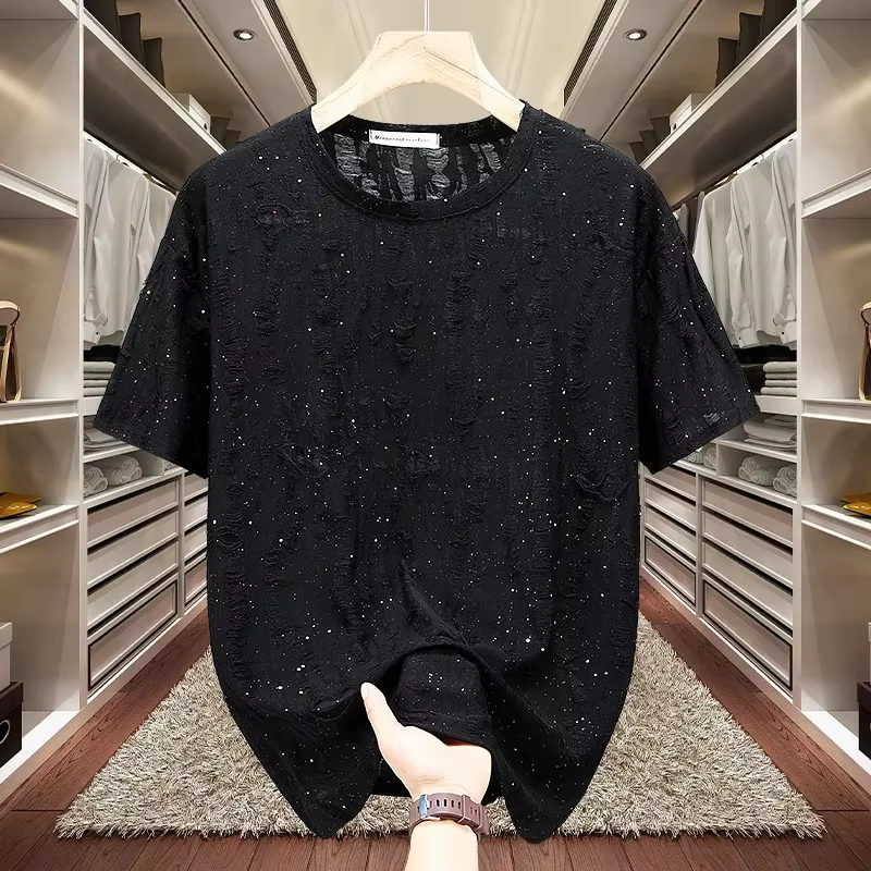 T-shirt à manches courtes pour hommes nouveau plein ciel étoile diamant chaud haute qualité décontra