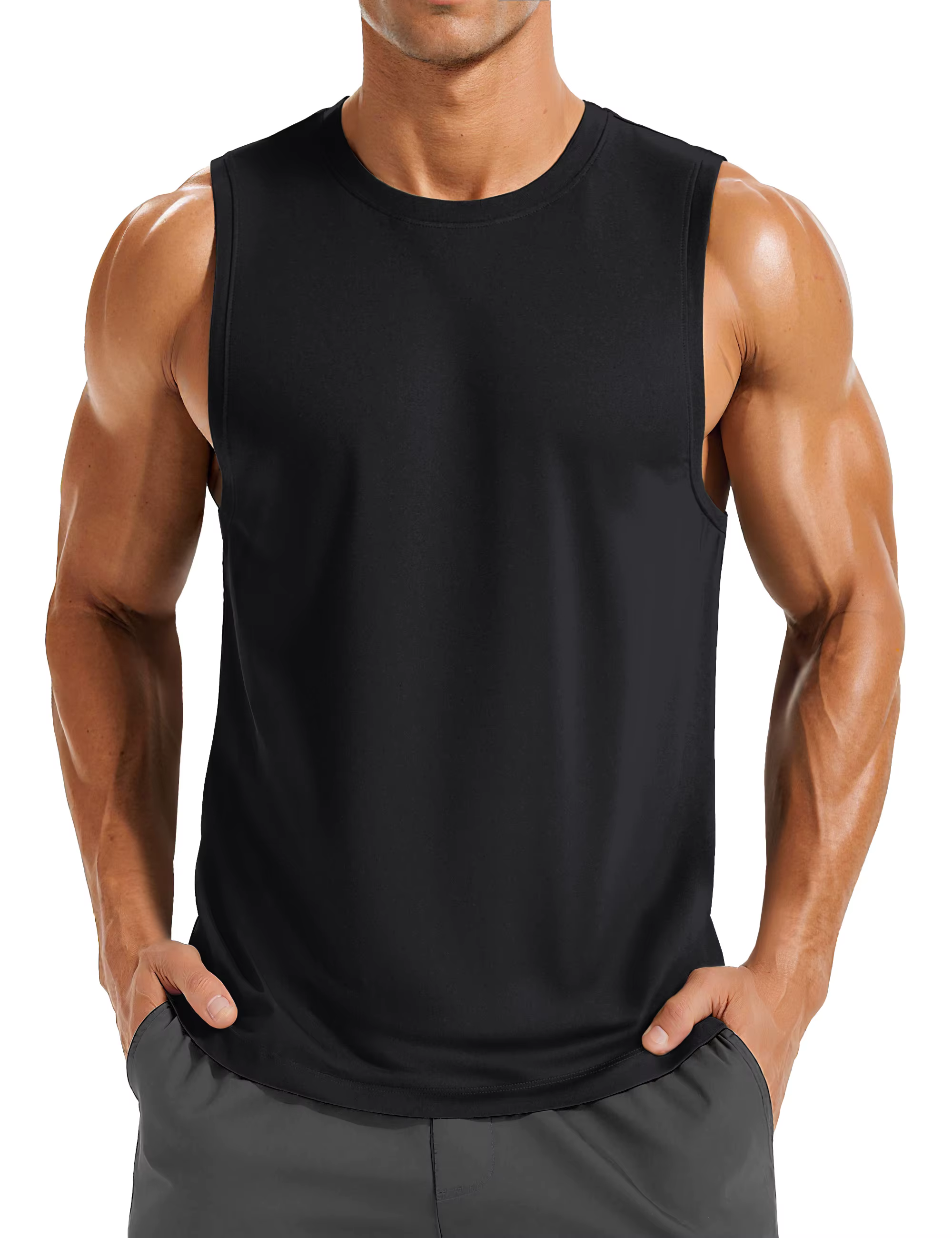 TACVASEN Débardeurs d'été Dry Fit pour Hommes, Maillots de Sport sans Manches, T-shirts Déchirés pou