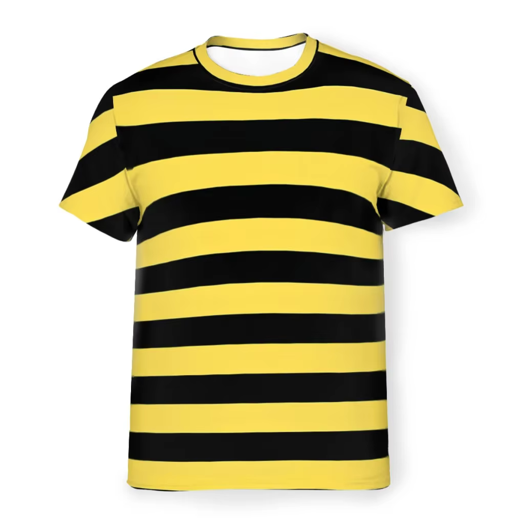 T-Shirt en Polyester pour Homme et Femme, Hipster, Noir et Jaune, à la Mode