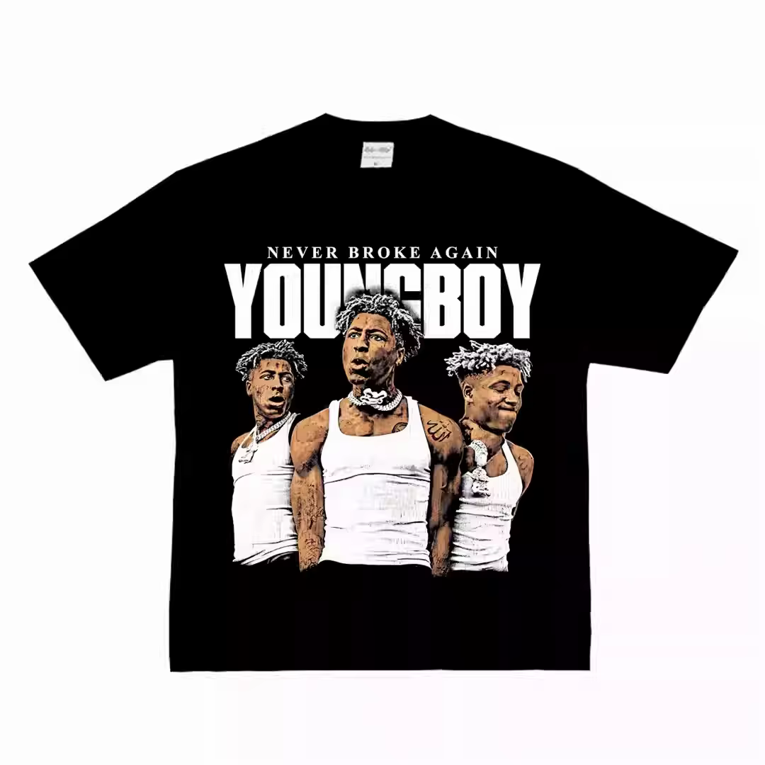 T-shirt graphique Youngboy Never Broke Again en coton doux, style Trap Rap, unisexe, coupe oversize,
