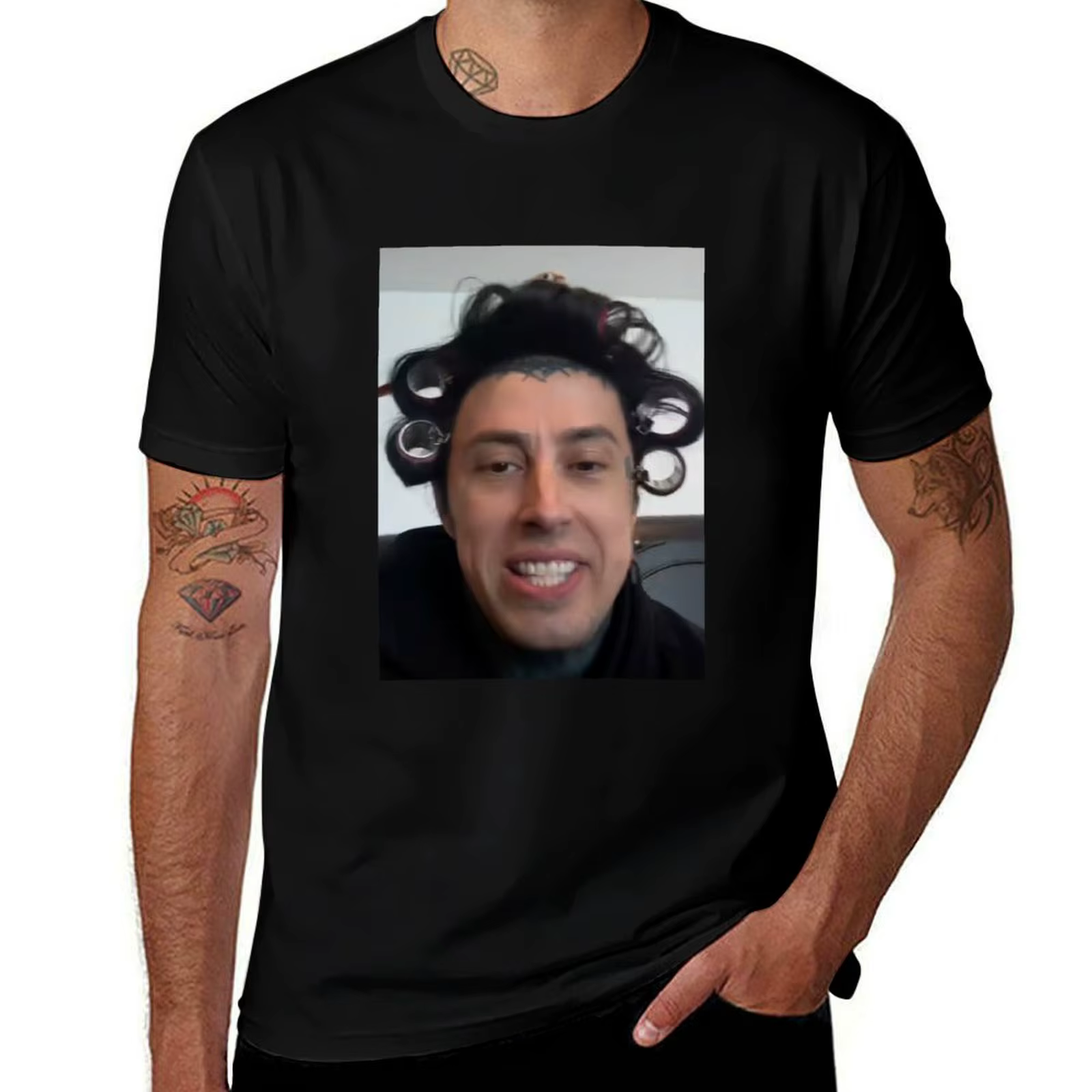 Ronnie Radke Hair Rollers T-Shirt haut de sport à manches courtes pour grandes tailles