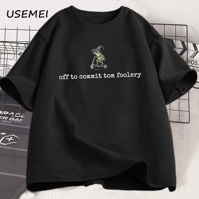 Off To Commit Tom Foolery Frog T-Shirt drôle Weirdcore Meme T-Shirt graphique pour adultes hommes fe