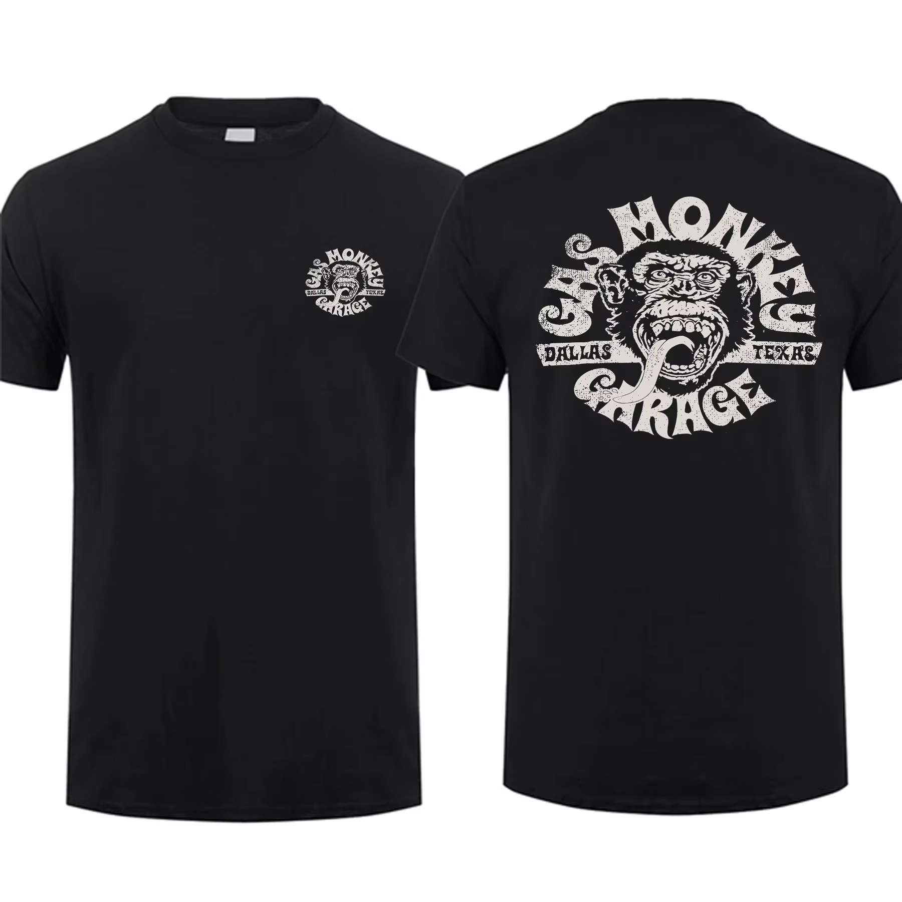 T-Shirt Homme 2024 Coton, Objets d'Été, Économie Homme, Double Face Gas Monkeys GarageY-Streetwear, 