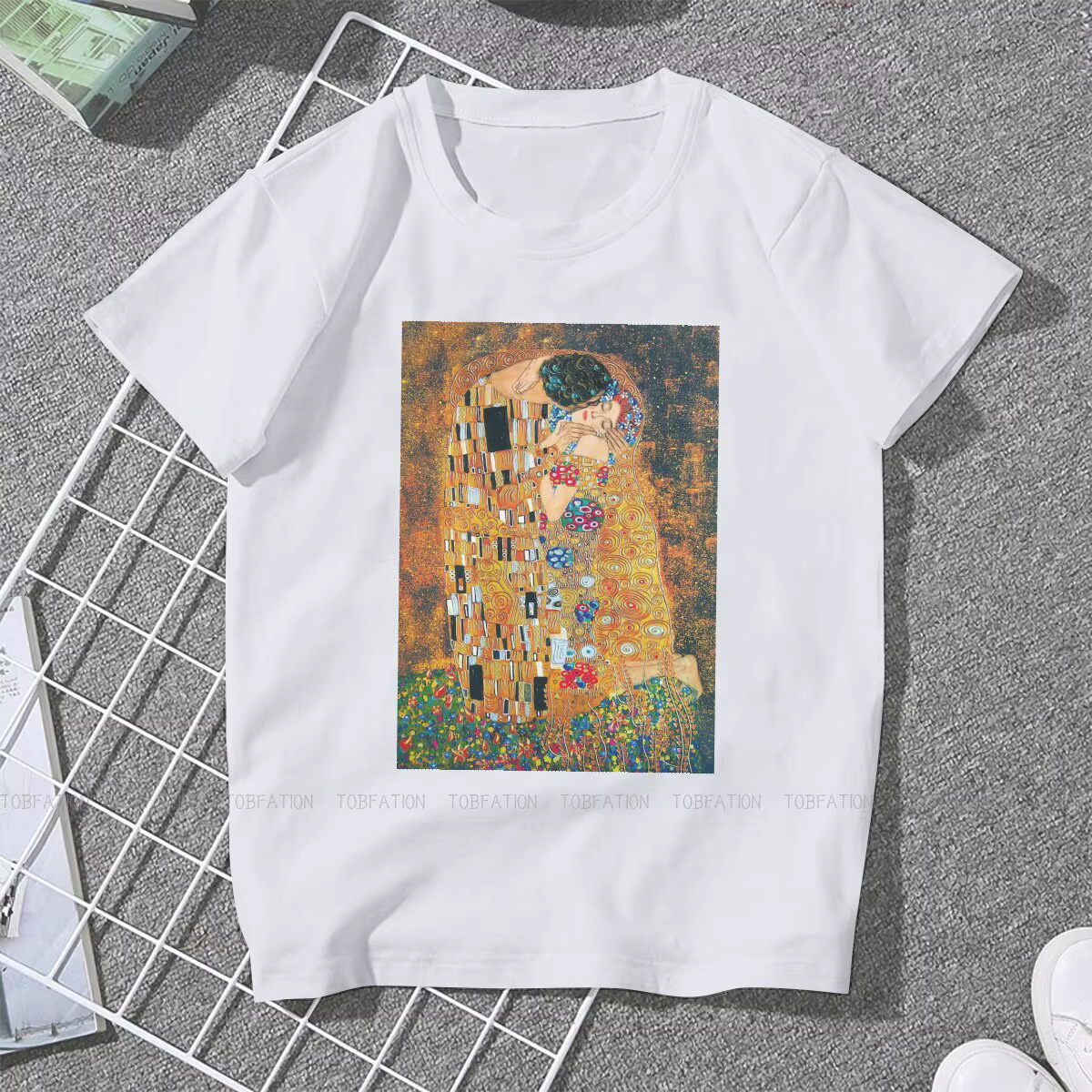 T-shirt vintage avec image de peinture pour femmes, vêtements pour femmes, GustAbility Klimt, Street