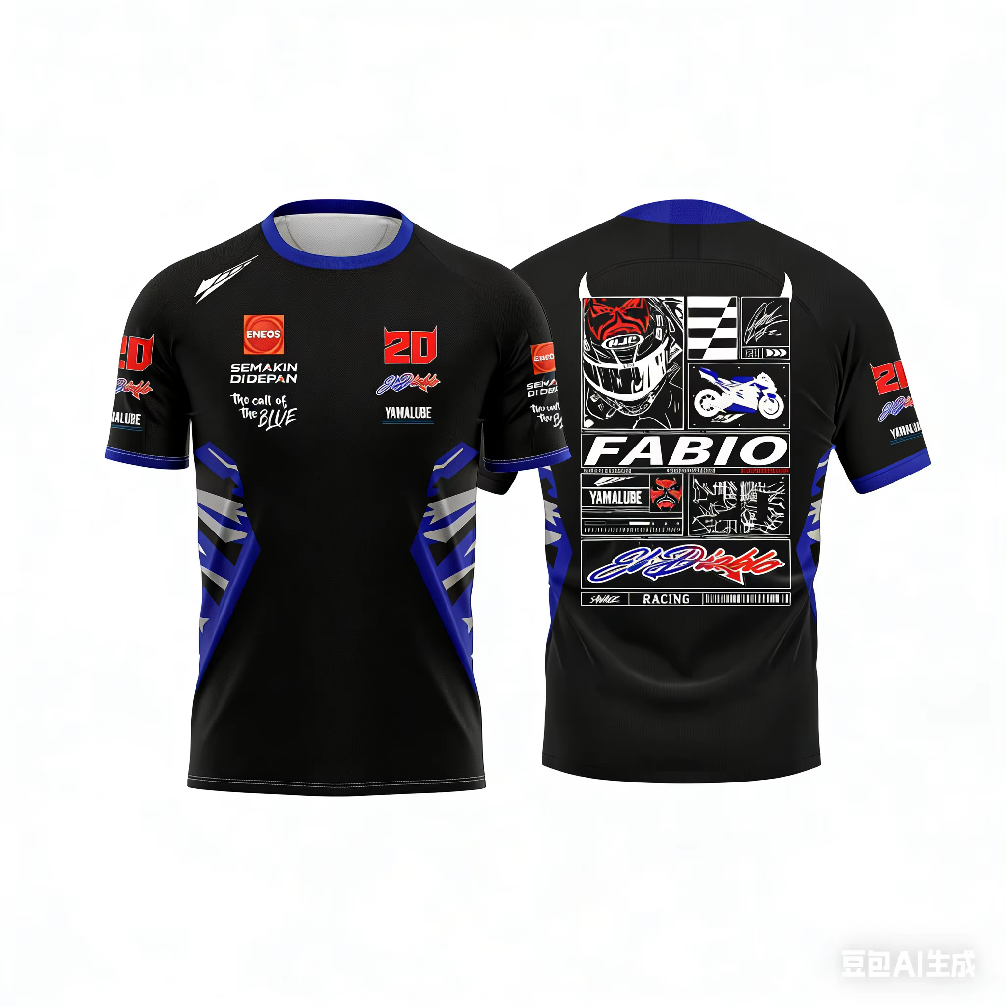 T-shirt à manches courtes pour hommes, motif imprimé en 3d, pour fans de course de moto n° 20, quatr
