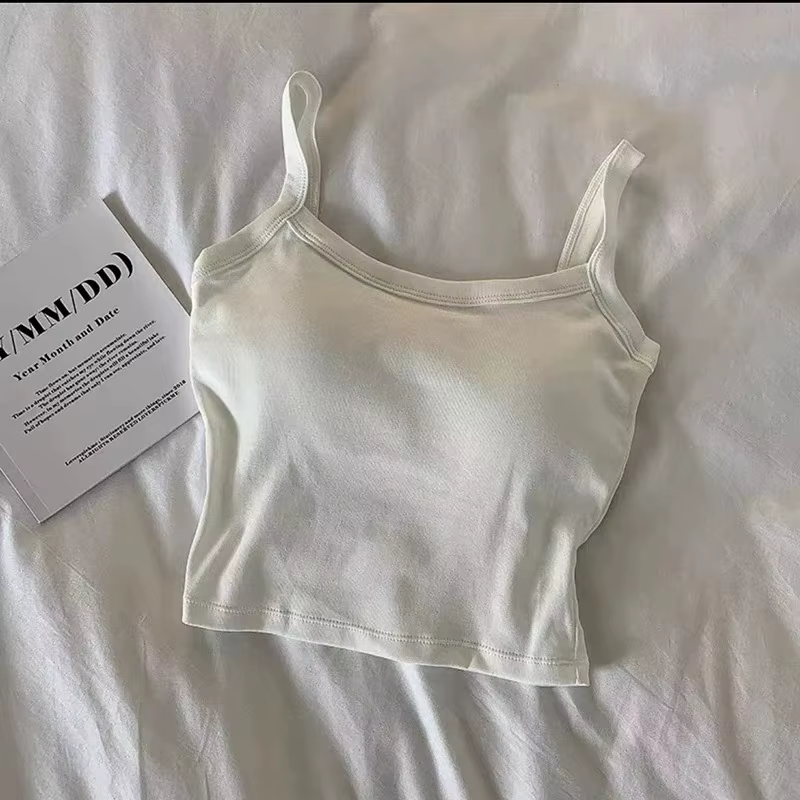 Crop Top Blanc Sexy Sans Manches pour Femme, Tendance, Lingerie, Camisole, T-shirt, Débardeur, Brass
