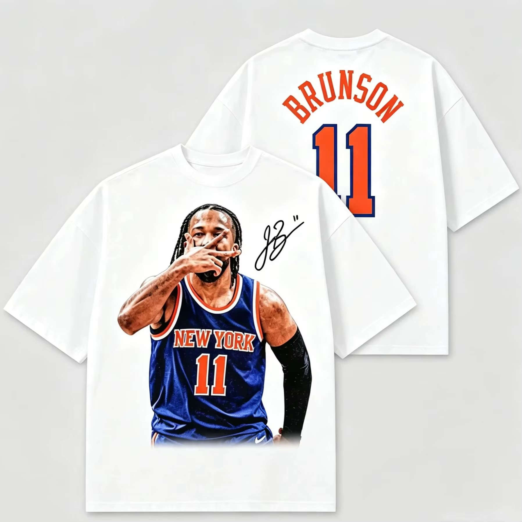 T-shirt Jalen Brunson 11 Graphics 100% coton – Nouvelle collection été 2026 Knicks – Maillot de spor