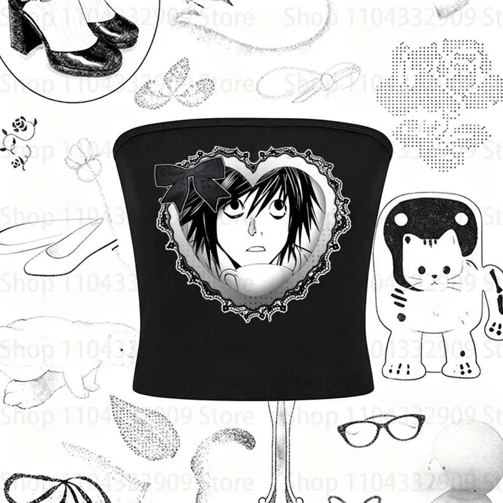 Crop tops Y2k pour femmes, style Shoujo Girl, vêtements gothiques, vêtements des années 90, vêtement