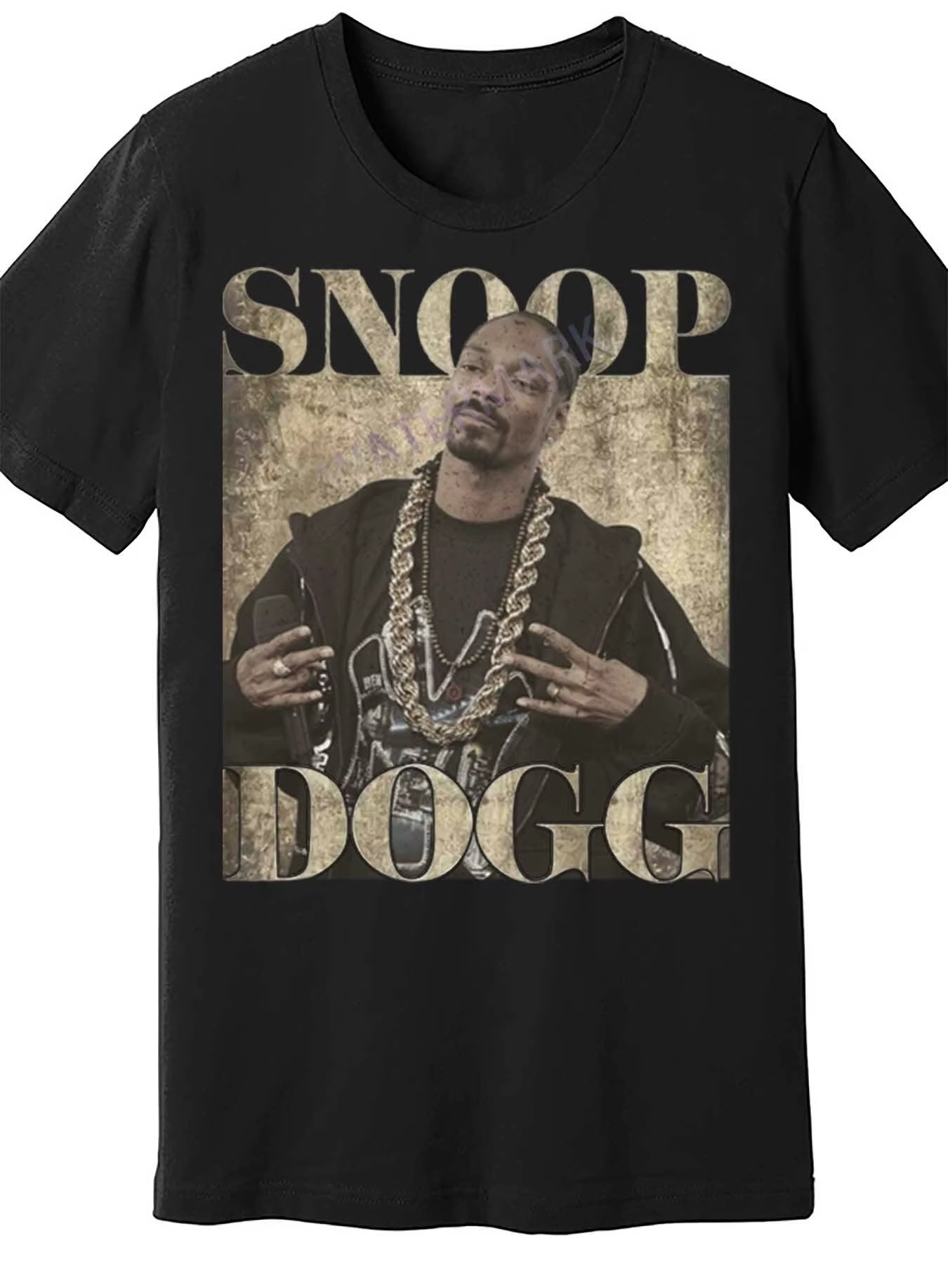 T-shirt décontracté noir à manches courtes pour homme, motif hip-hop rétro années 90 Snoop Dogg 2026