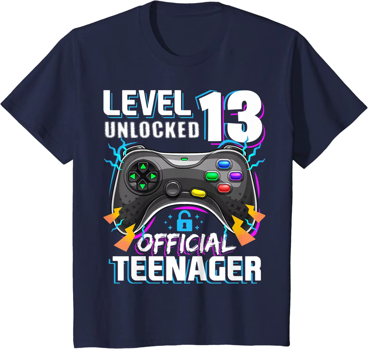 T-Shirt de niveau 13 pour adolescent, jeu vidéo officiel, débloqué, pour anniversaire