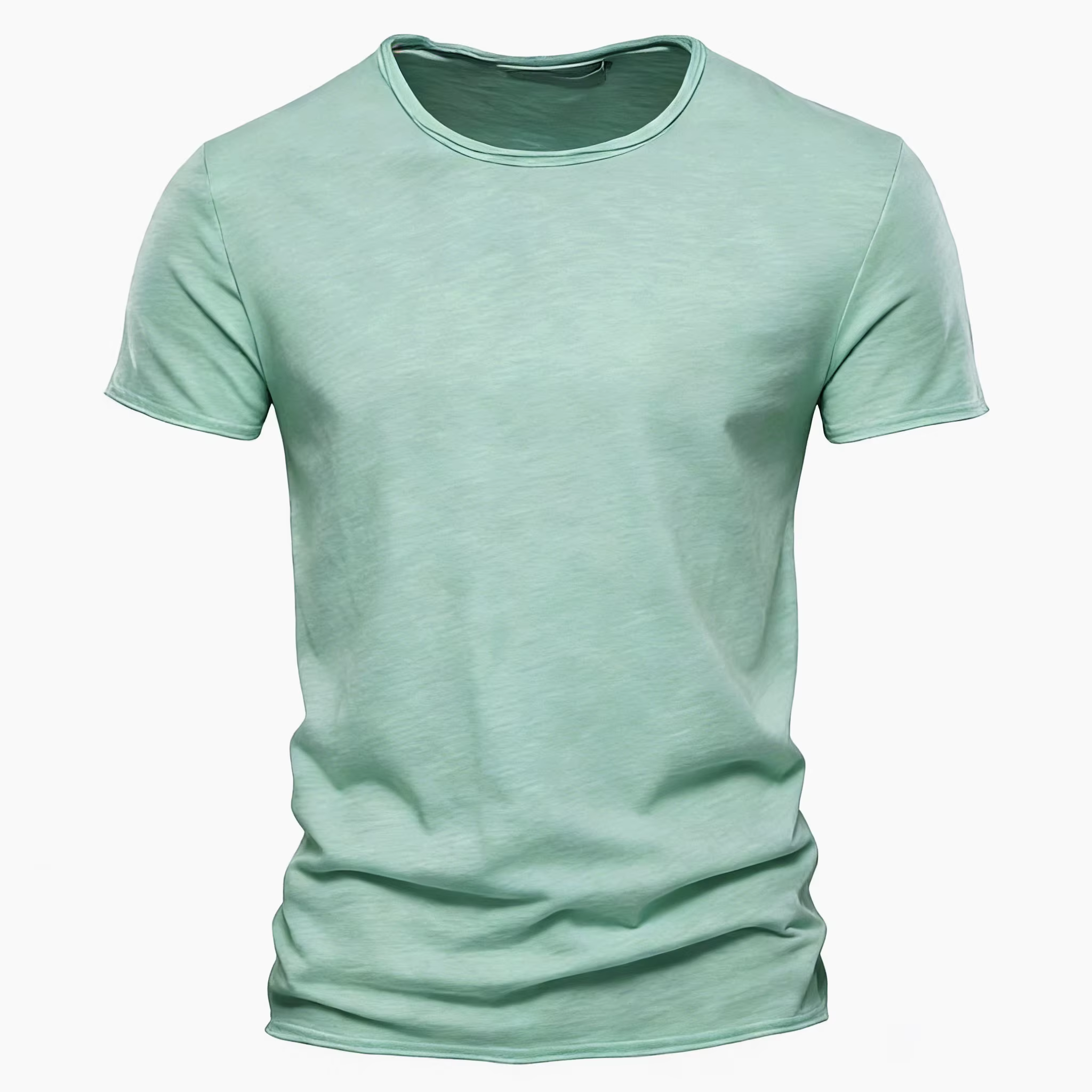 100% coton hommes T-shirt décontracté doux Fitness été mince T-shirts hommes vêtements de maison col
