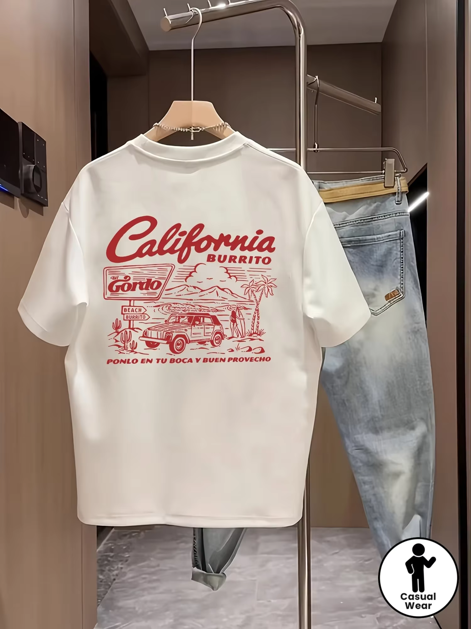 Nouveau t-shirt décontracté pour homme avec imprimé élégant, 100% coton, coupe ample, tendance, poly