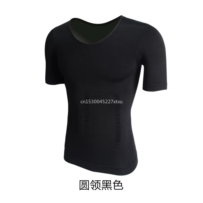 T-shirt rafraîchissant pour homme, vêtement de compression, body shaper, poitrine, liant, taille ami