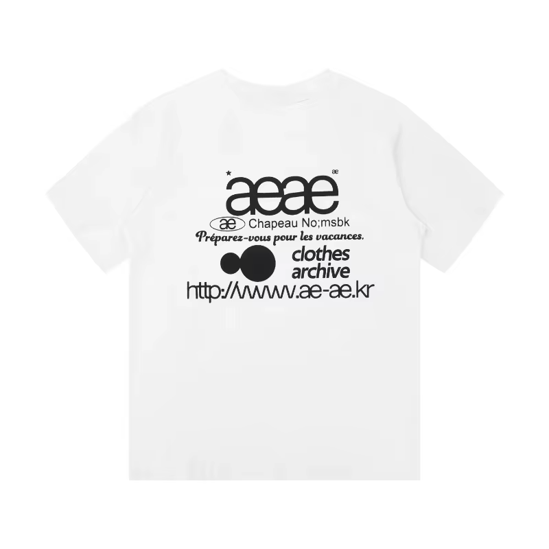 Aeae coréen classique lettre Logo polyvalent décontracté ample à manches courtes T-shirt pour hommes