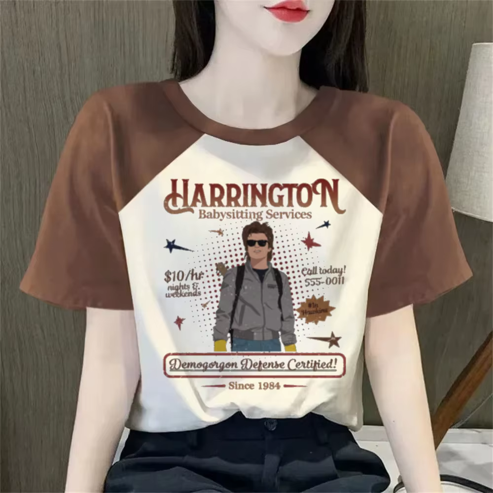 Steve Harrington Top T-Shirts femmes à l'envers université Harajuku Hawkins Hip Hop graphique chemis