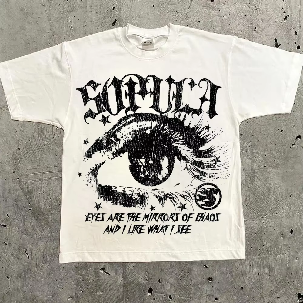 T-shirt surdimensionné avec lettres graphiques Harajuku Y2k pour hommes et femmes, Streetwear de cho