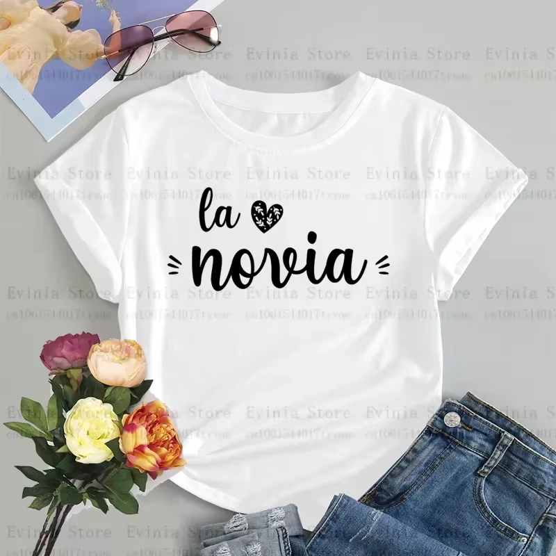 De La Novia Latina T-shirt femmes espagnol Boda Espanol mariage T-shirt équipe mariée EVJF Bachelore