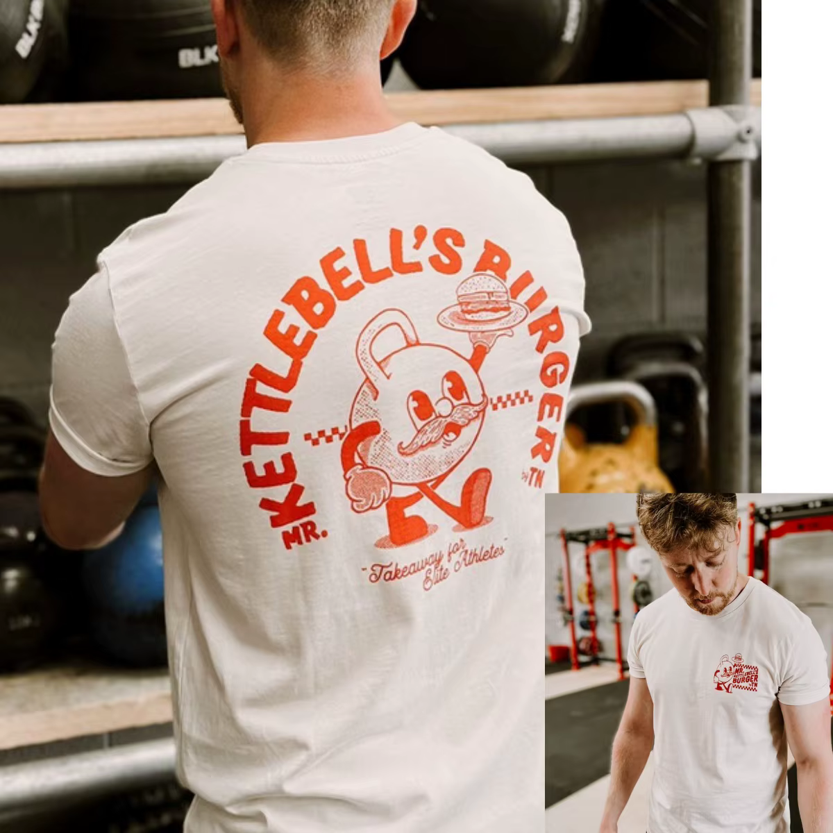 T-shirt de sport motivant d'été, thème rétro Requin Musculation, haut décontracté en coton à manches