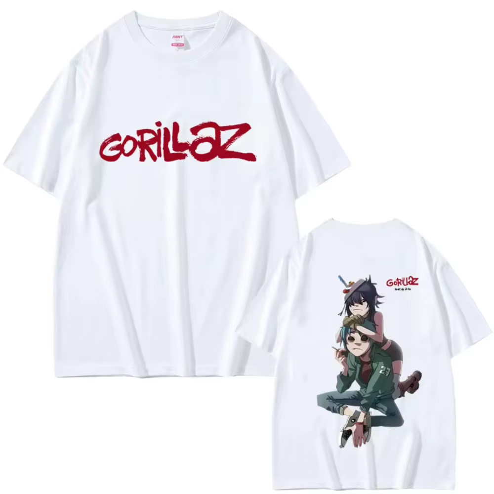 Rock Band Gorillaz T-shirt femme décontracté doux coton col rond T petit haut hommes femmes Hip Hop 