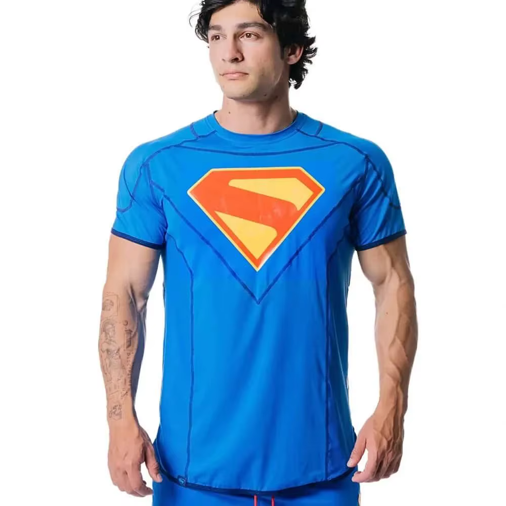 NOUVELLE ÉDITION LIMITÉE SUPERMAN – HAUT DE SPORT POUR HOMME, RESPIRANT, À SÉCHAGE RAPIDE, AMPLE ET 