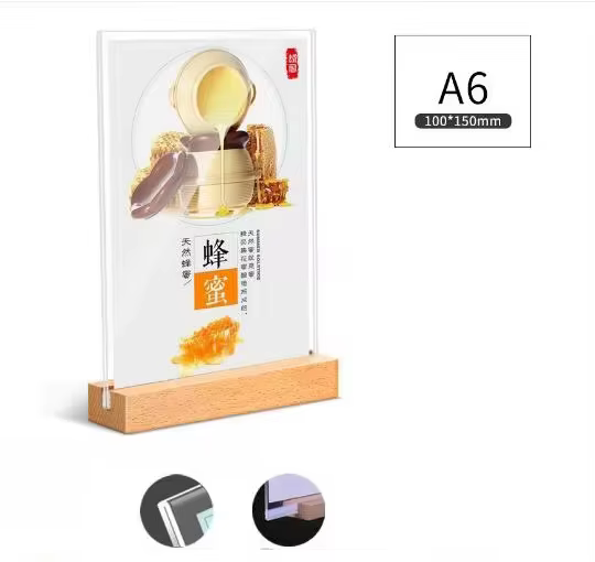 Support de panneau de Table en acrylique A4/A5/A6, cadres photo transparents Double face, support de
