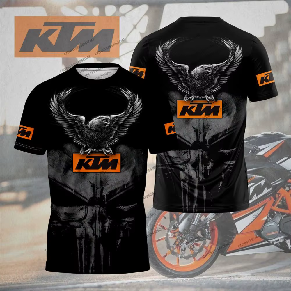 T-shirt de moto pour homme KTM, imprimé 3D, respirant, séchage rapide, décontracté, pour le motocros