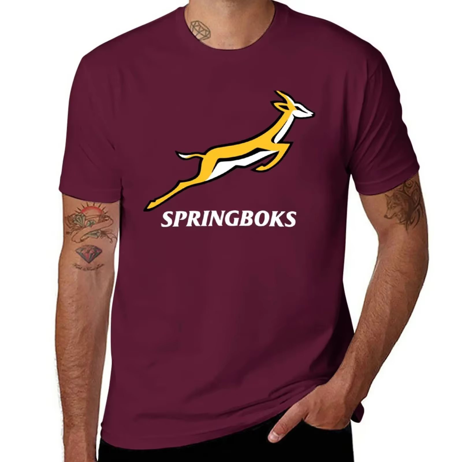 Nouveau BEST SELLER-T-Shirt de marchandise nationale de Rugby d'Afrique du Sud, les coutumes concevo
